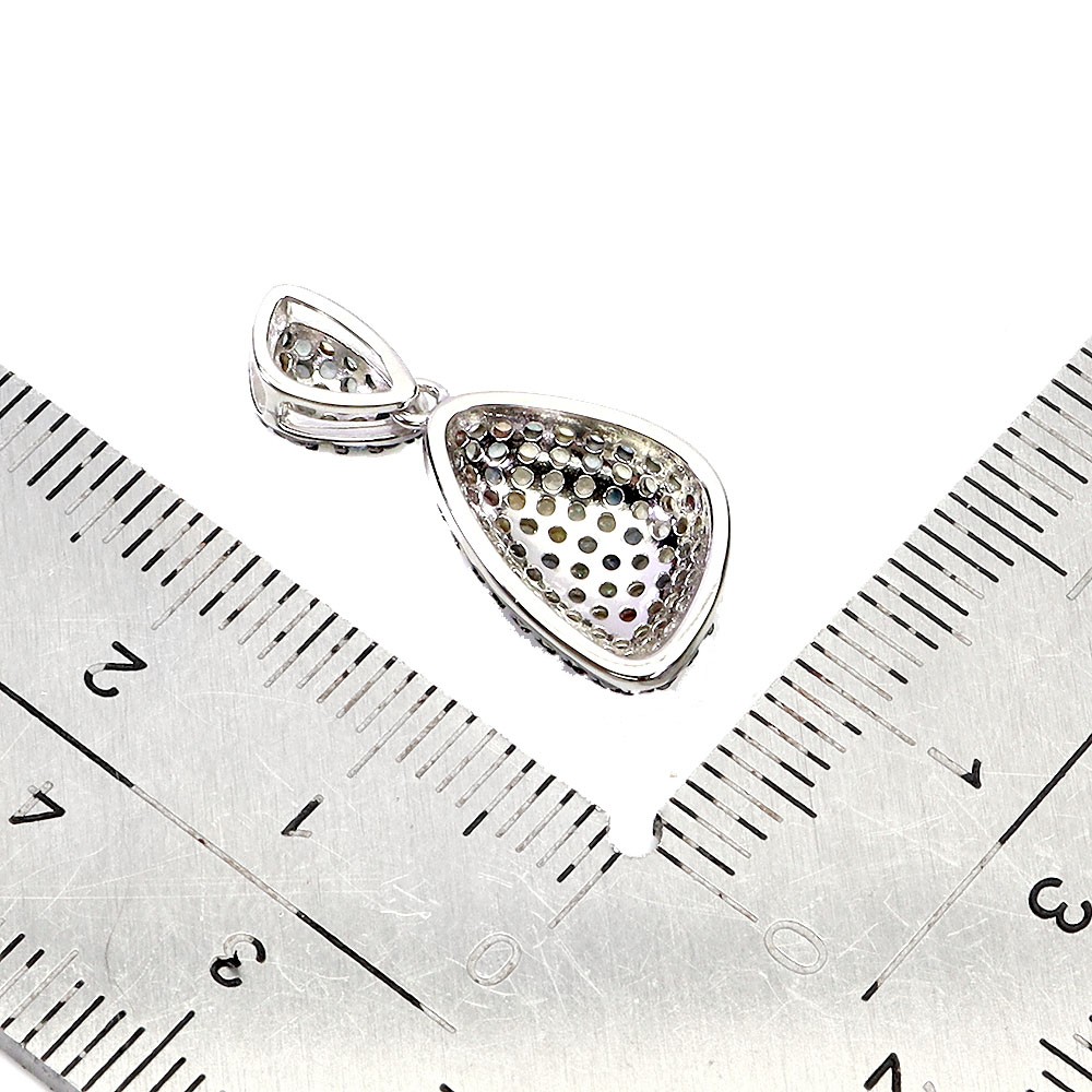925 Sterling Silver Pendant Sapphire Round Diamond Cut Natural Gemstone Jewelry