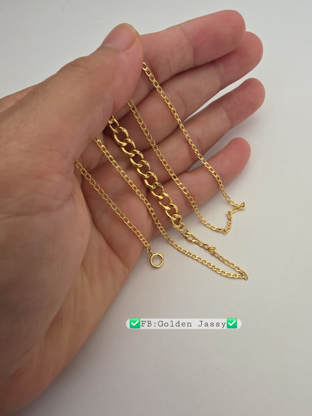 18K Real Gold Cuban Chain 17.5″long