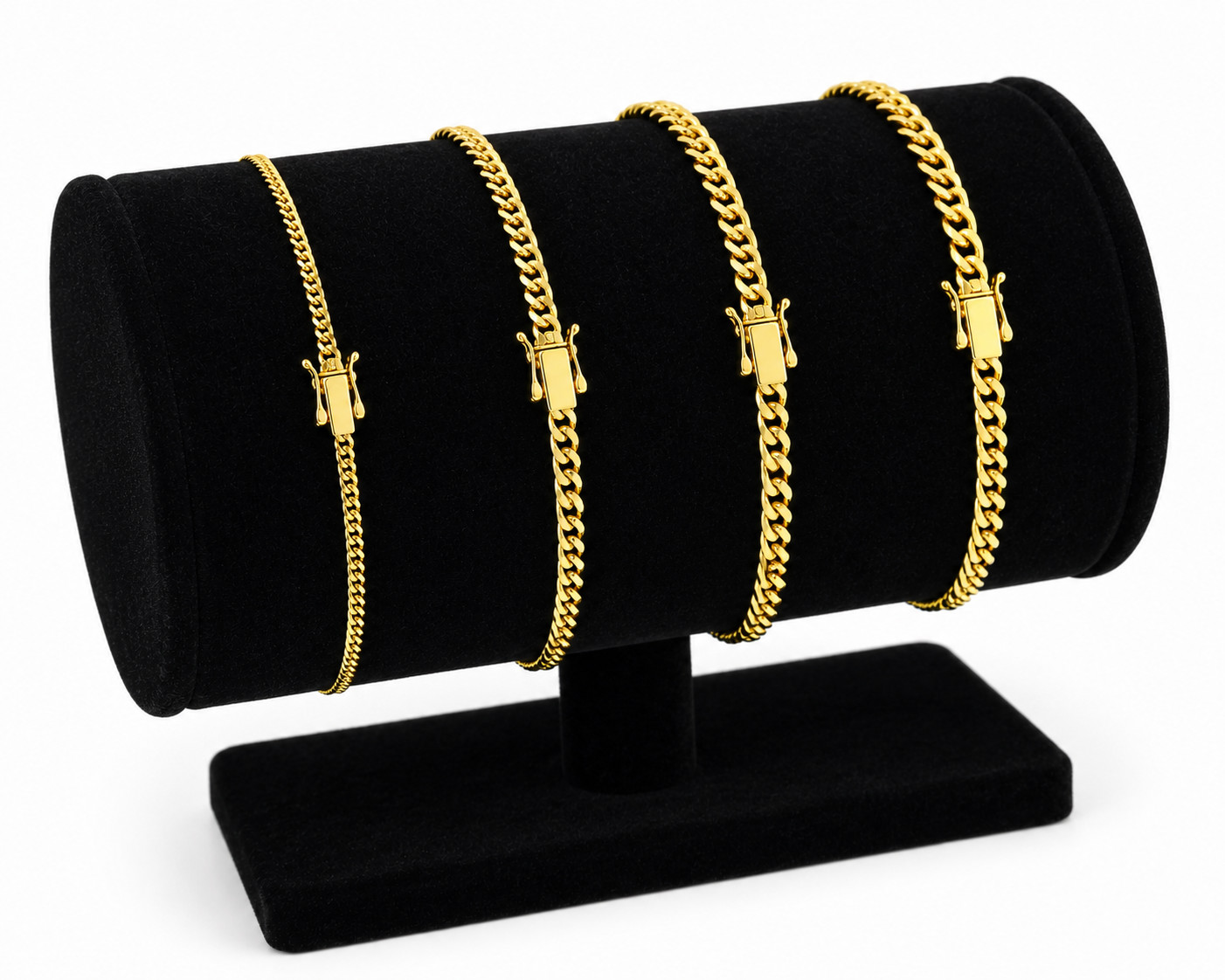 Solid 10k Yellow Gold Miami Cuban Bracelet Link 2mm 3mm 4mm 5mm 7″ Box Clasp