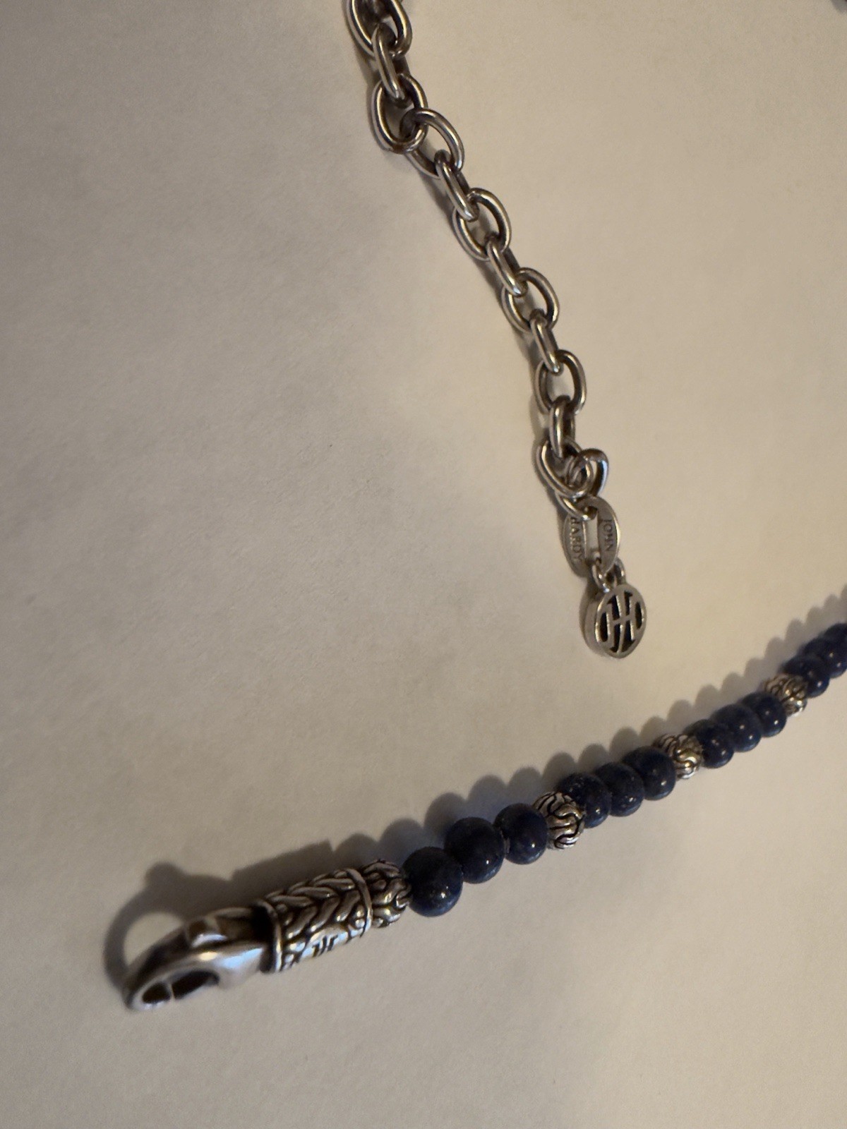 John Hardy Sterling Silver Lapis Lazuli Bead Necklace