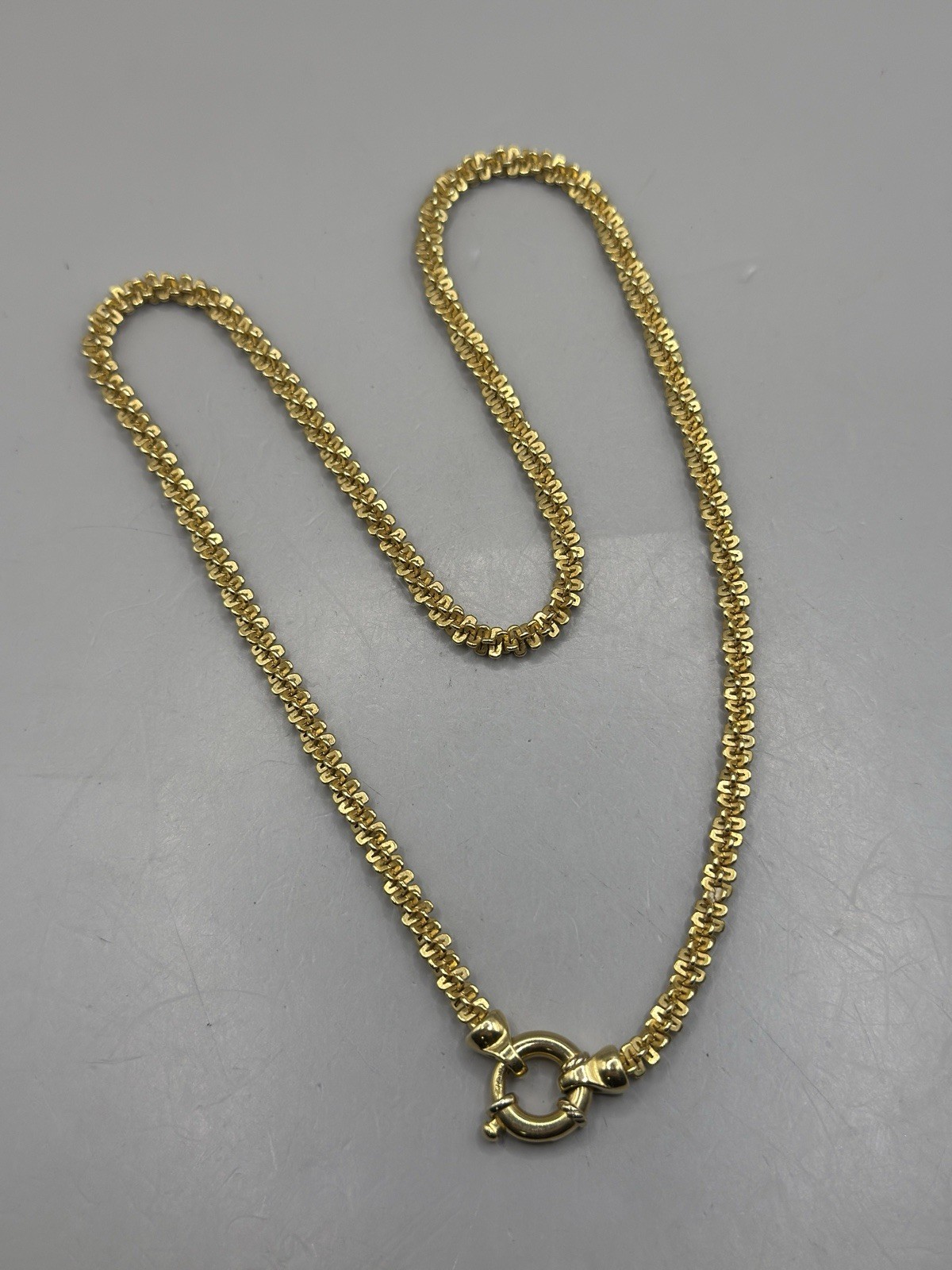 VTG 18k 750 Yellow Gold Margarita Chain Necklace Large Clasp 17” Italy Estate