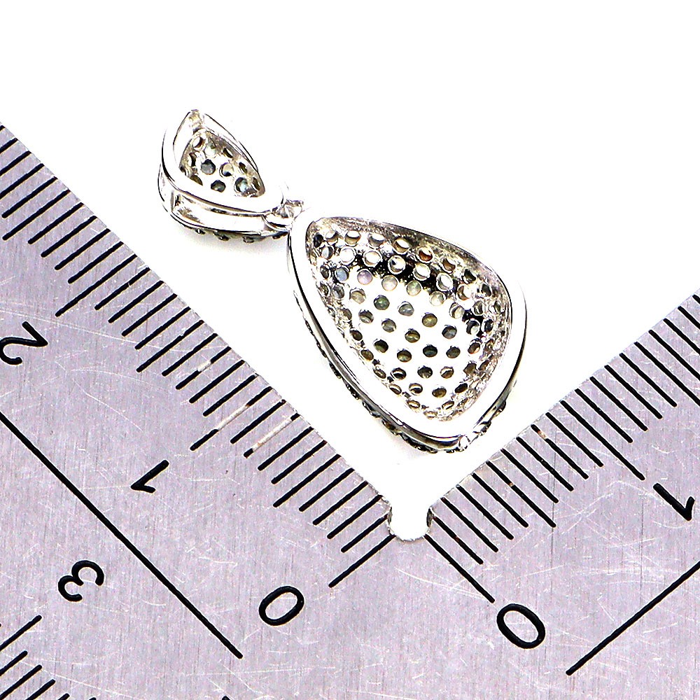925 Sterling Silver Pendant Sapphire Round Diamond Cut Natural Gemstone Jewelry