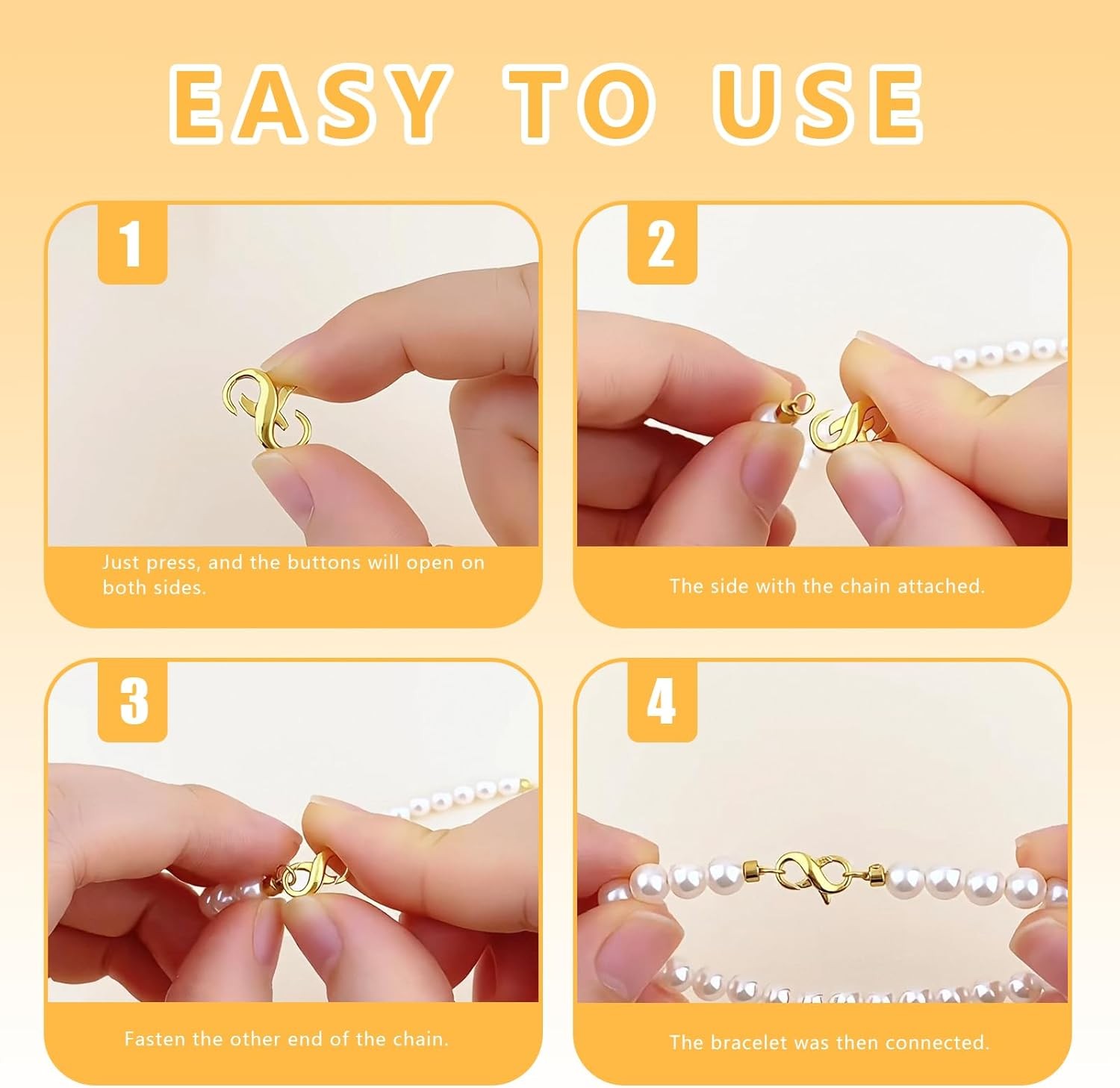 925 Sterling Silver Gold Necklace Extender, Lobster Claw Clasp for Jewelry