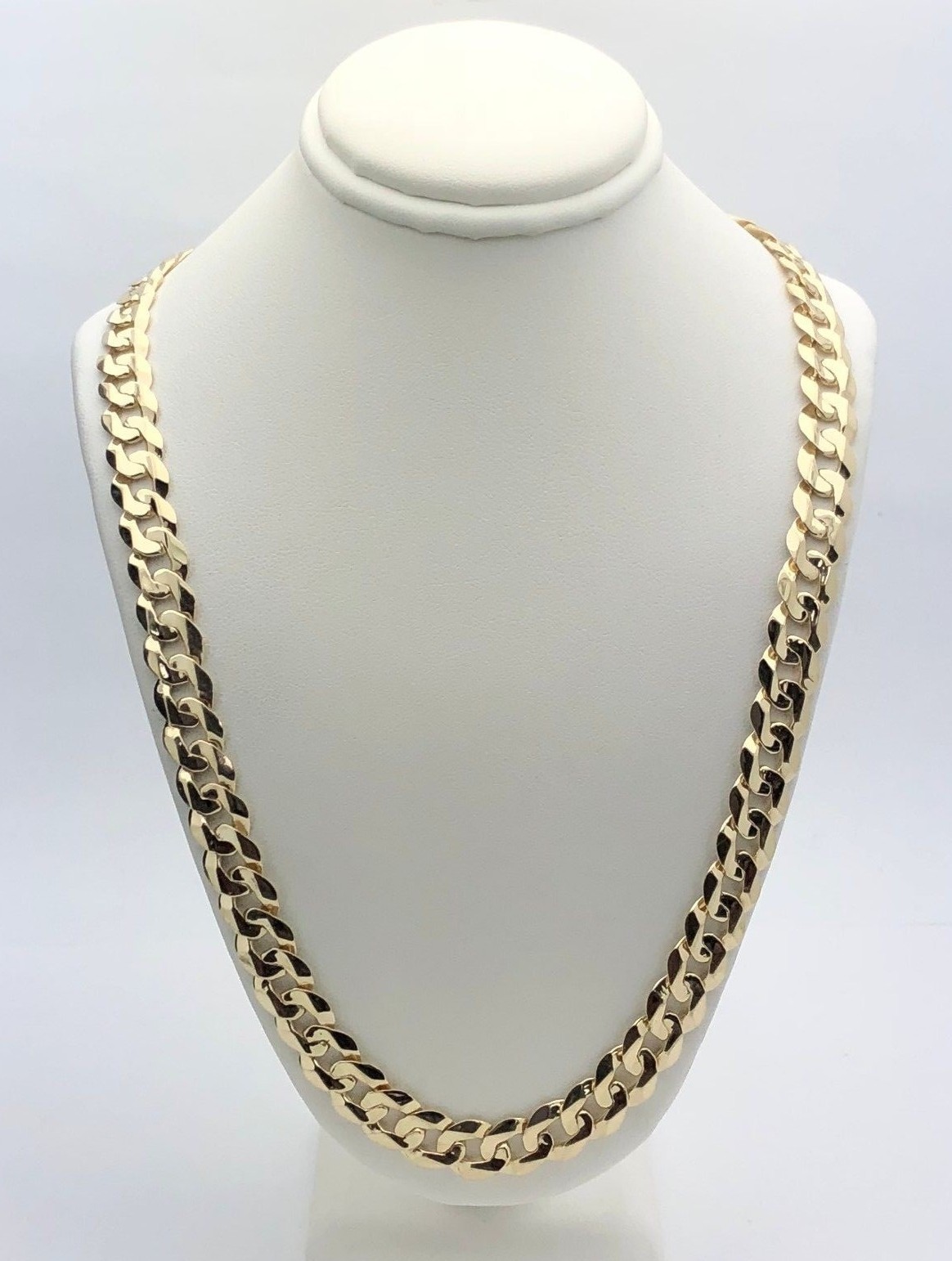 14k Yellow Gold Solid Curb Cuban Link Chain Necklace 20″ 9mm 42.4 grams