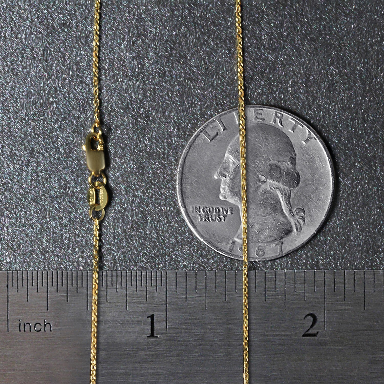 Diamond Cut Cable Link Chain, 18K Yellow Gold, Sizes 16-18, 0.80 mm, Sparkle
