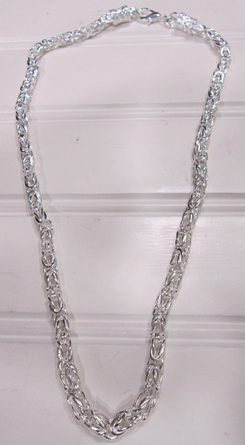 Sterling Silver Plated Men/Women’s 20 inch 5MM Spigot Necklace 43G