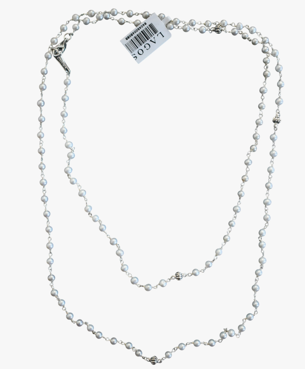 🆕LAGOS LUNA Collection Beaded Freshwater Pearl Sterling Silver Necklace 36in