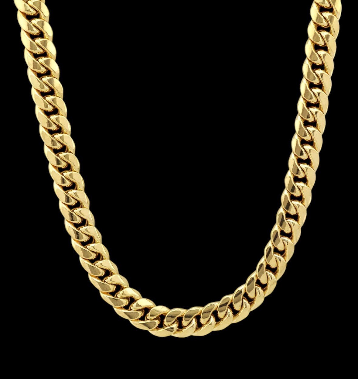 Real 14k Pure Yellow Gold Chain Necklace 24″ Miami Cuban Link 7mm Mens