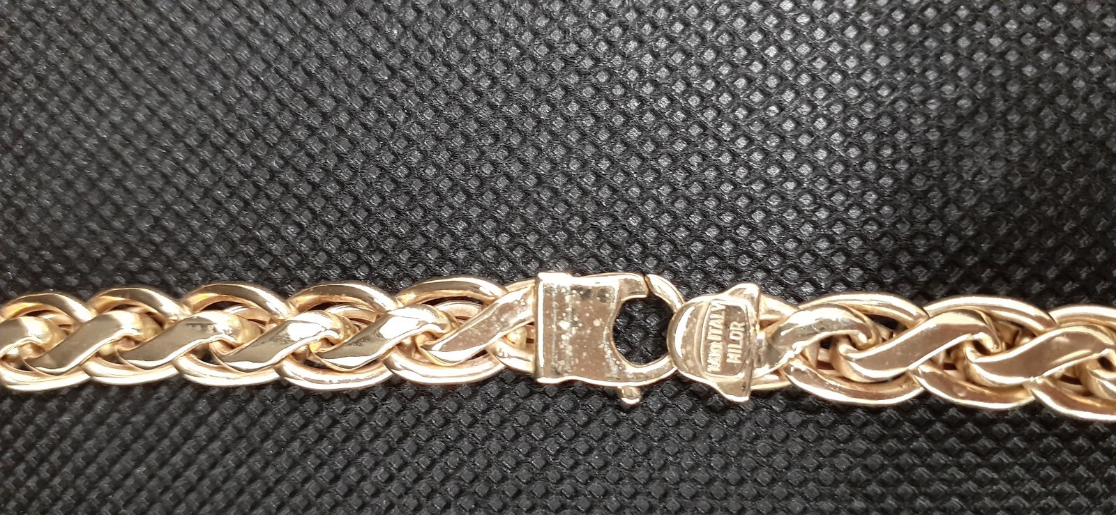 14K Gold Milor Italy Serpentine Graduated Thick Flat Woven Chain 17″Necklace 20G