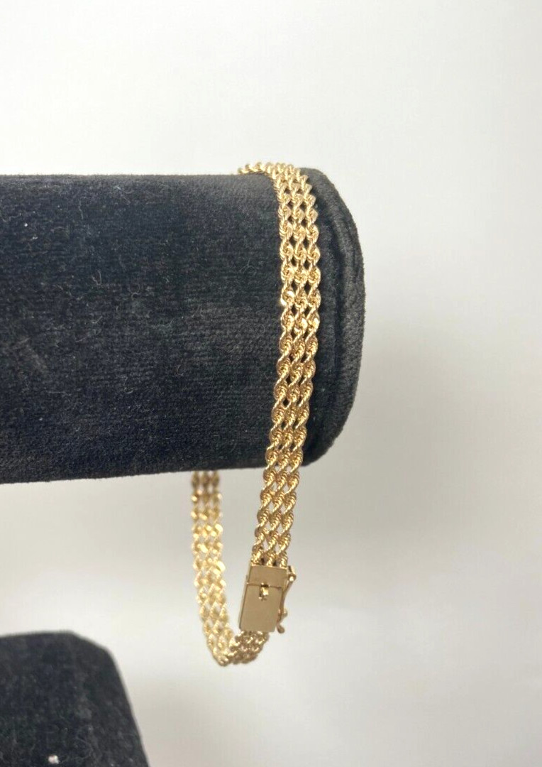 Gold Rope Bracelet Solid 14kt | 7 inch | 5.20 Grams | 5.0 mm Wide