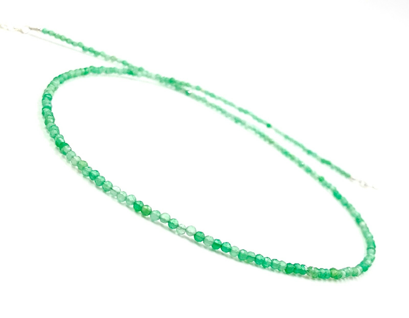 Genuine Emerald Natural Color 925 Silver Necklace Jewelry Women USA SELLER
