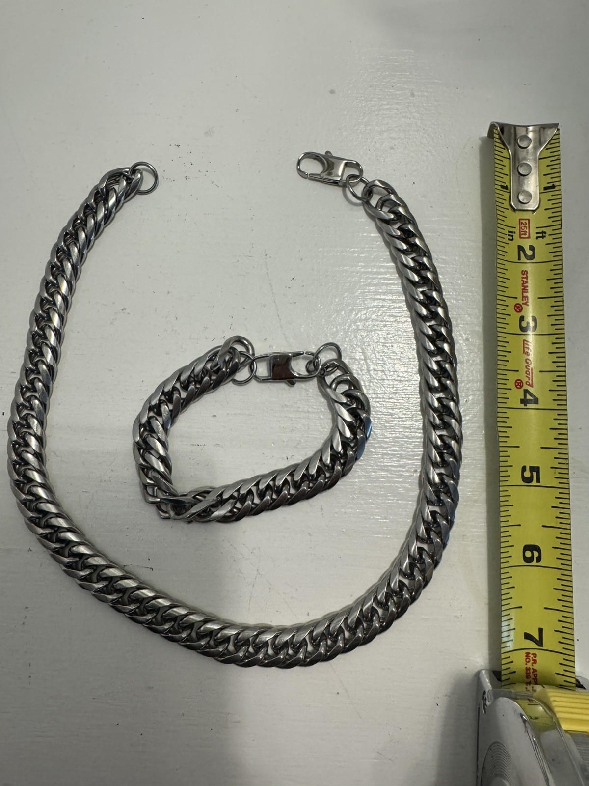 Chain Cuban link U7 for men. Miami curb stainless steel 12 mm 18 inch