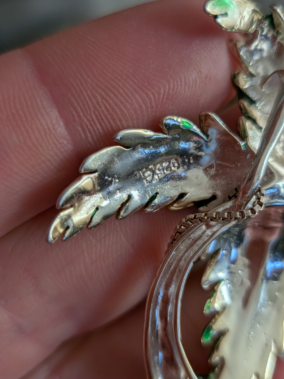 Sterling Silver Enamel Tropical Palm Tree Pendant Necklace Resort Beach Jewelry