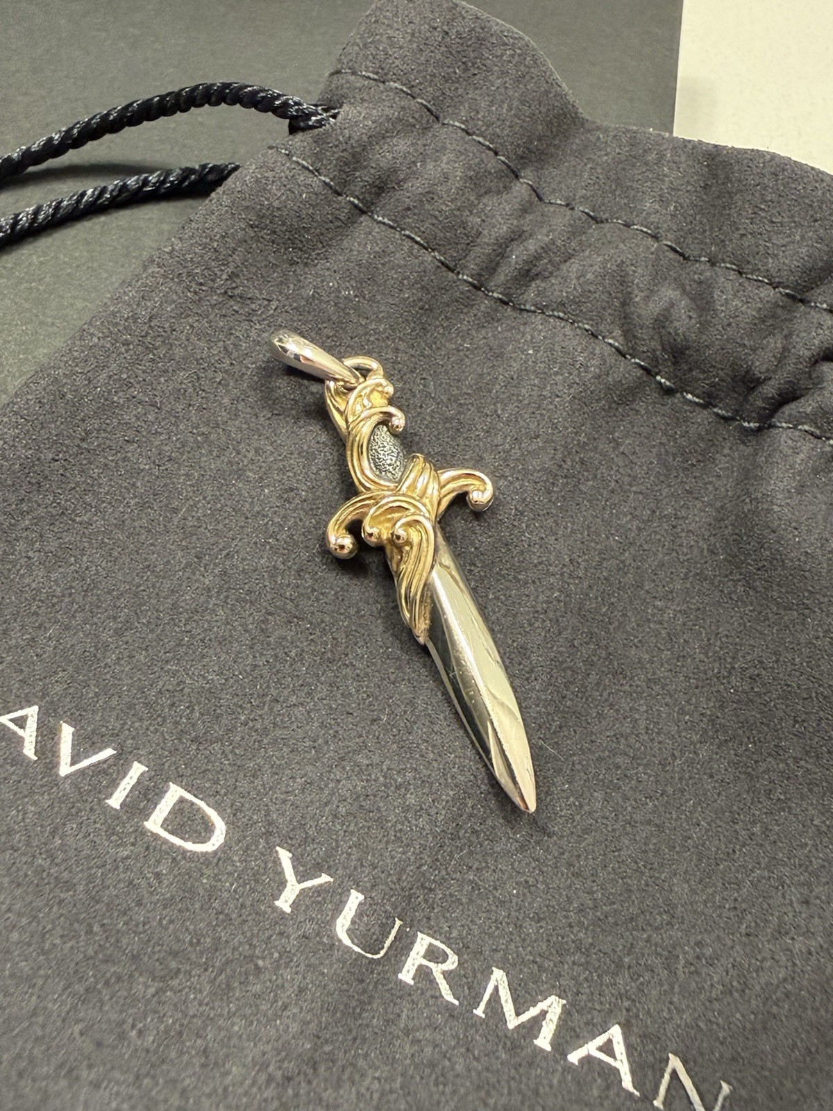 44mm David Yurman 18k Yellow Gold Waves Dagger Amulet… Comes With DY Box