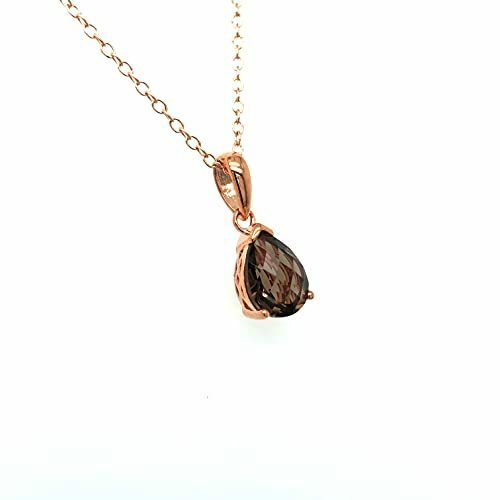 LeVian 925 Sterling Silver Rose Gold Plated Smoky Quartz .75 ct Pendant Necklace