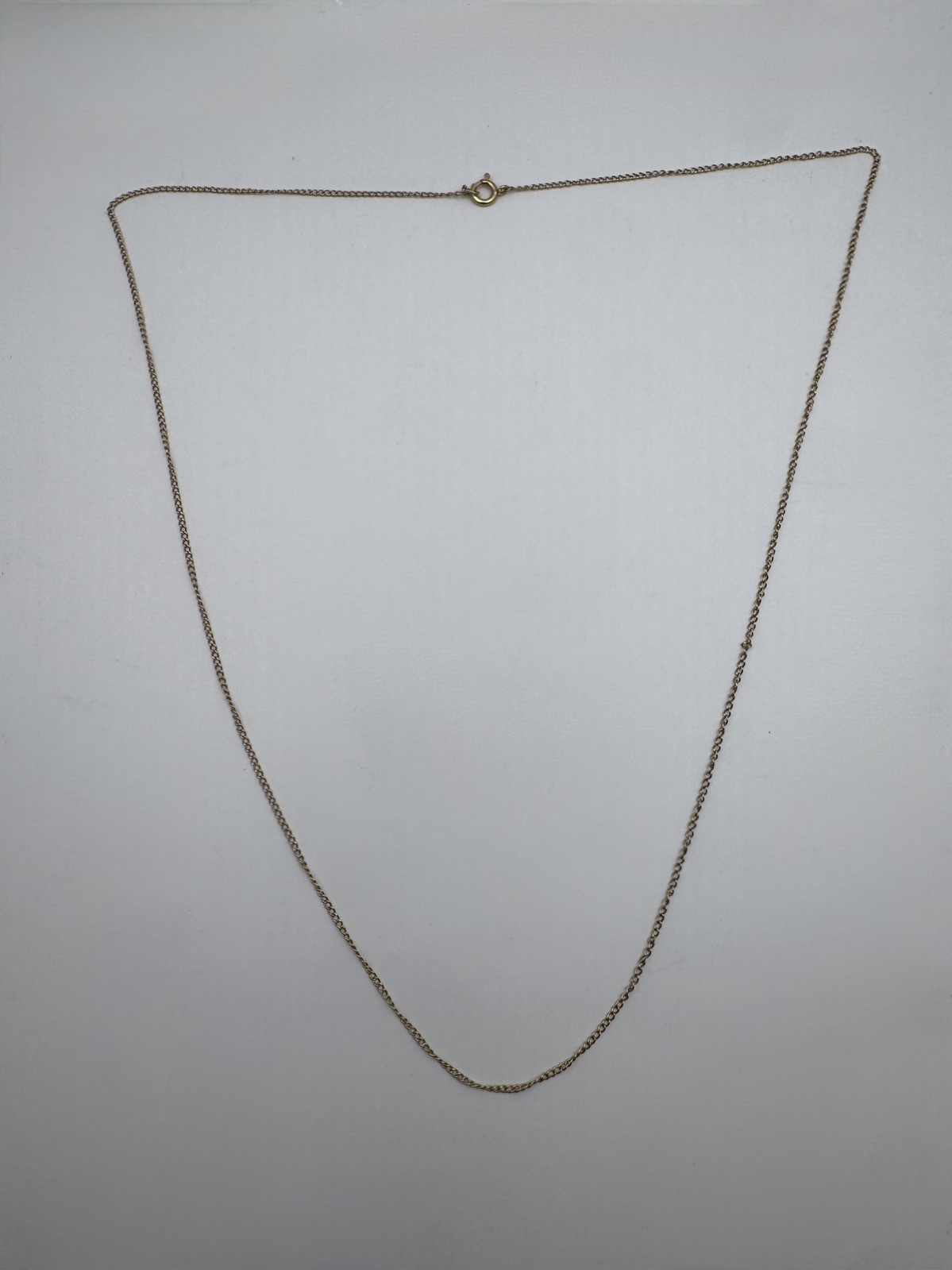 14k Yellow Gold Cable Chain Necklace, Spring Ring Clasp, No Stone