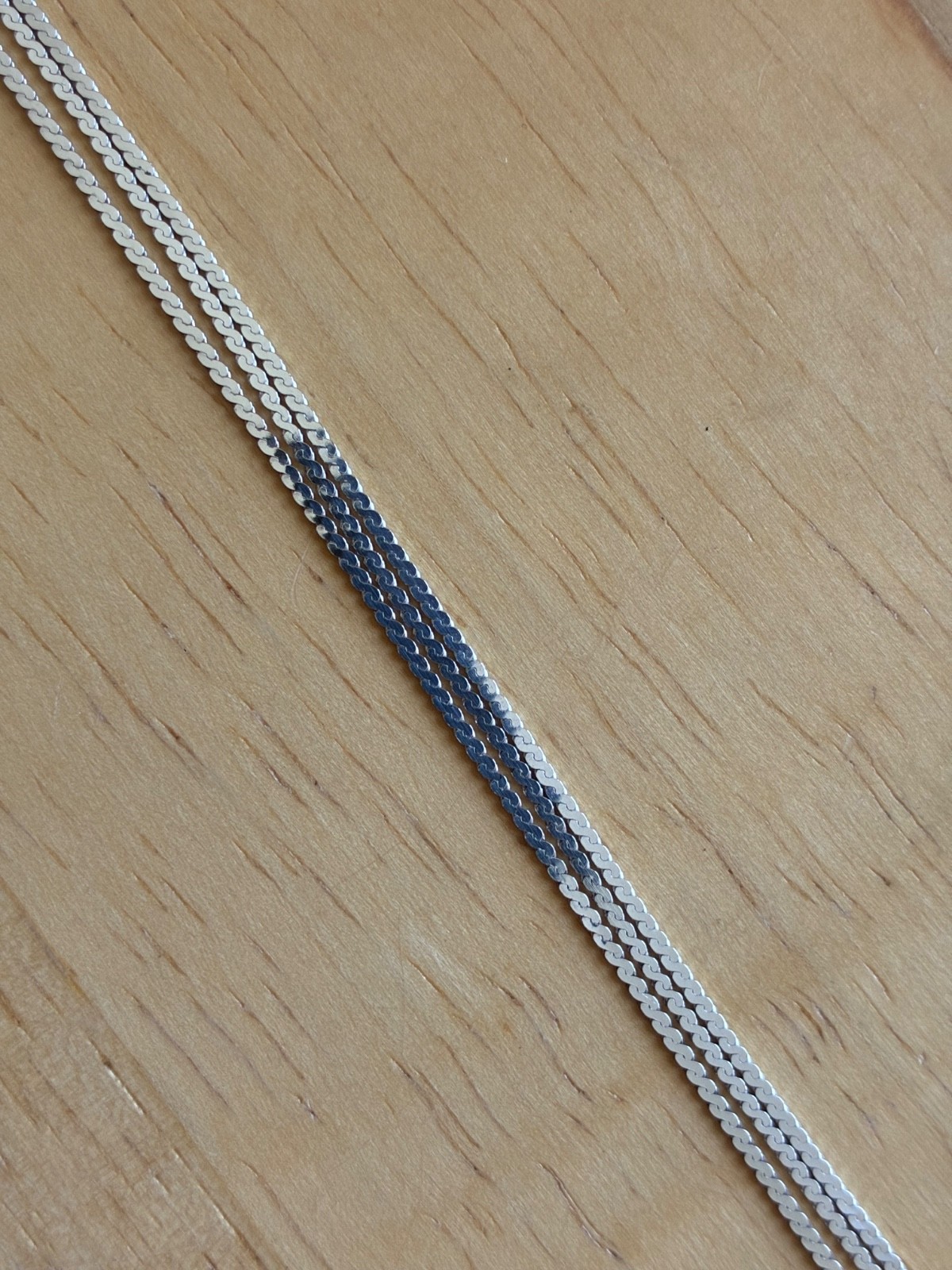 Sterling Silver 925 Flat Serpentine S-link Style Chain Necklace 20 inches x 1mm
