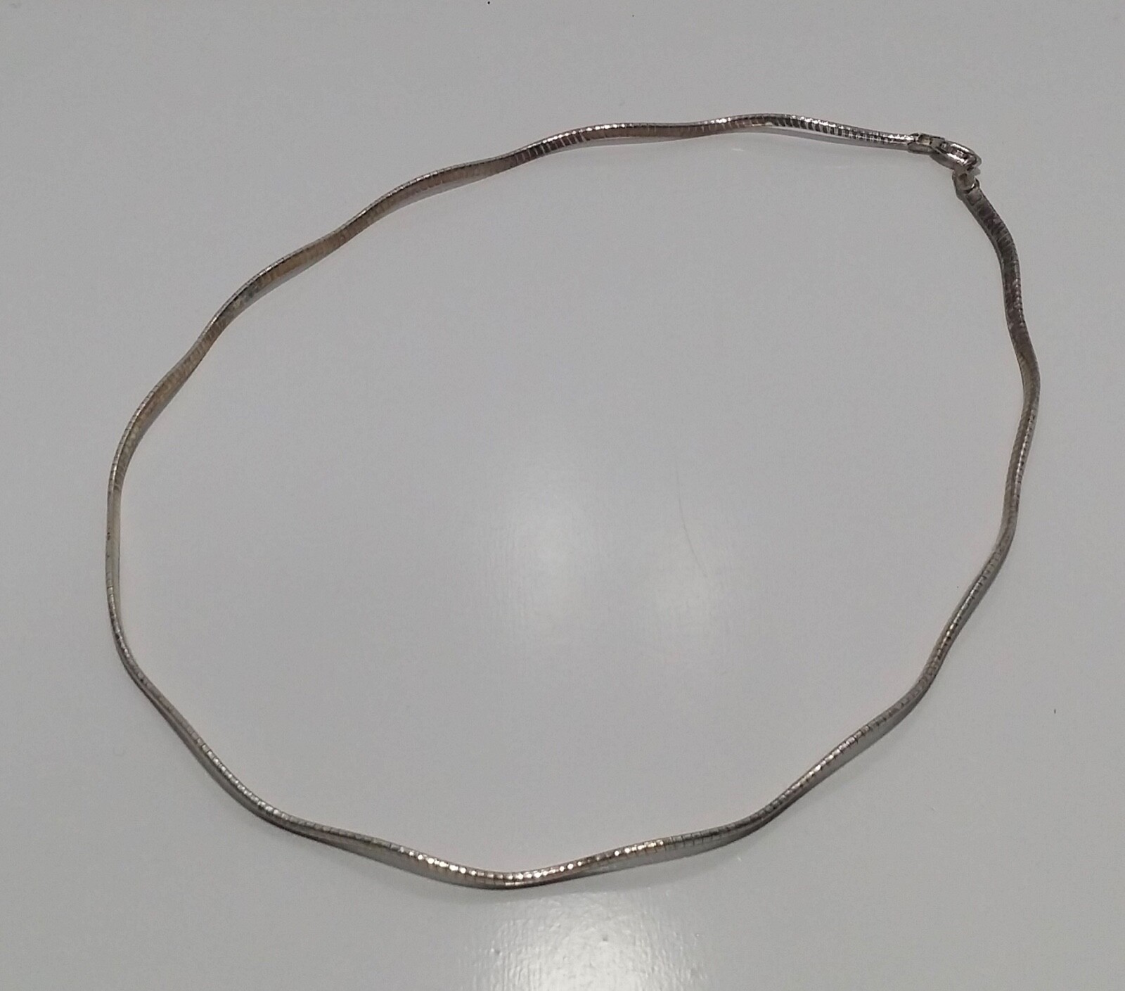 Sterling Silver 925 Herringbone Wavy Chain Necklace Italy 16.25″