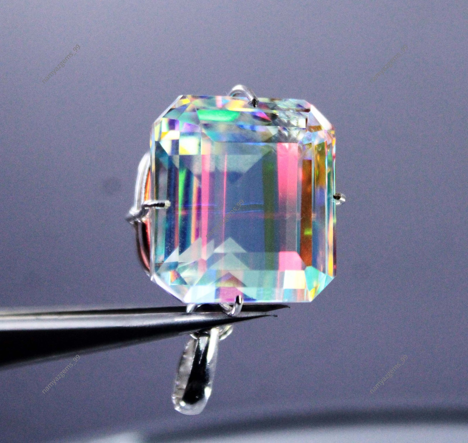 72.70 Ct+ Natural Rare Mystic Multi Color 925 Solid Silver Pendant Gemstone