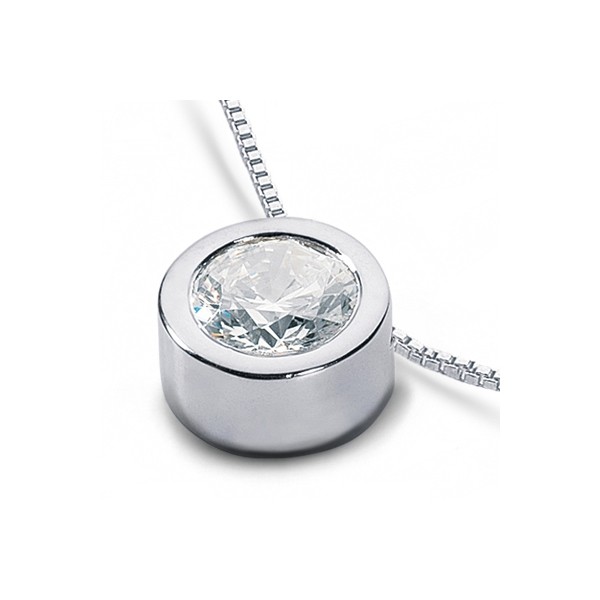 0.63 Carat F/SI2 Round Cut Natural Certified Diamond Platinum Solitaire Pendant