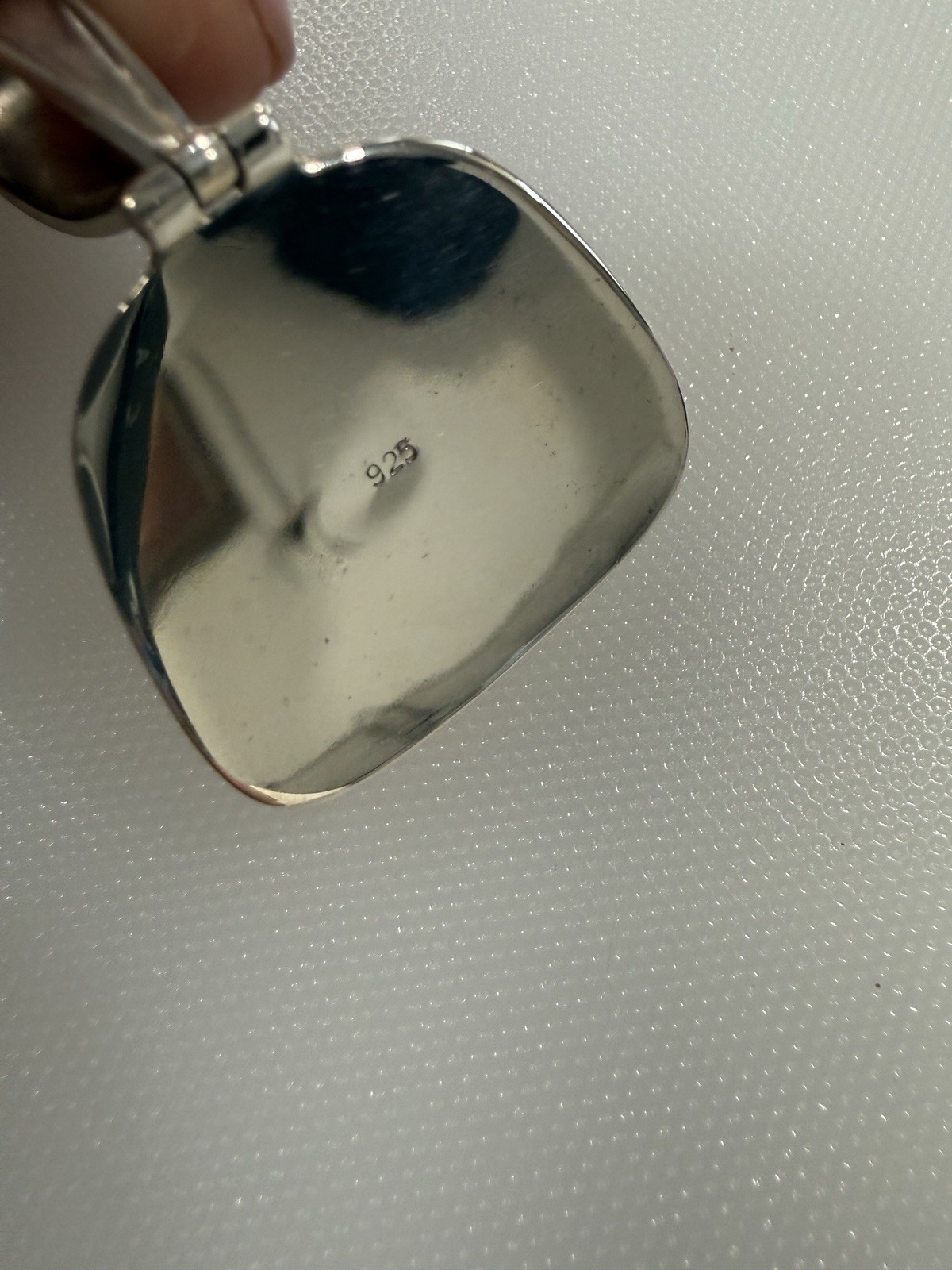 Silpada Sterling Silver 925 Blue Stone Pendant Bezel Setting Asymmetrical Shape