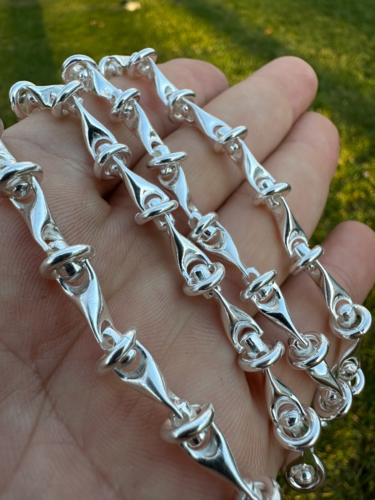 Real 925 Sterling Silver Custom 8mm Barbed Wire Link Chain Necklace Or Bracelet