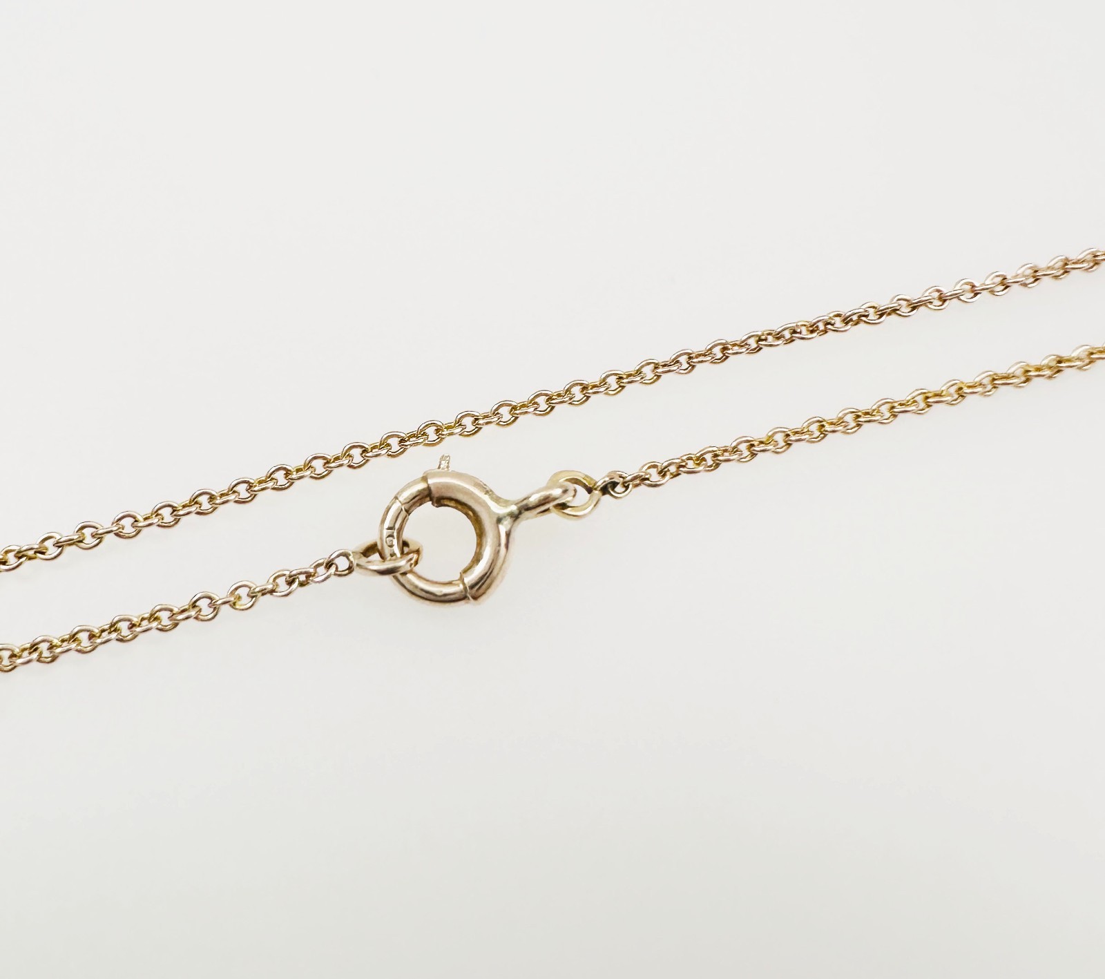 Vintage Solid 10K Yellow Gold Rolo Link Chain Necklace, 1.2mm, 15 1/2″, 1.7g