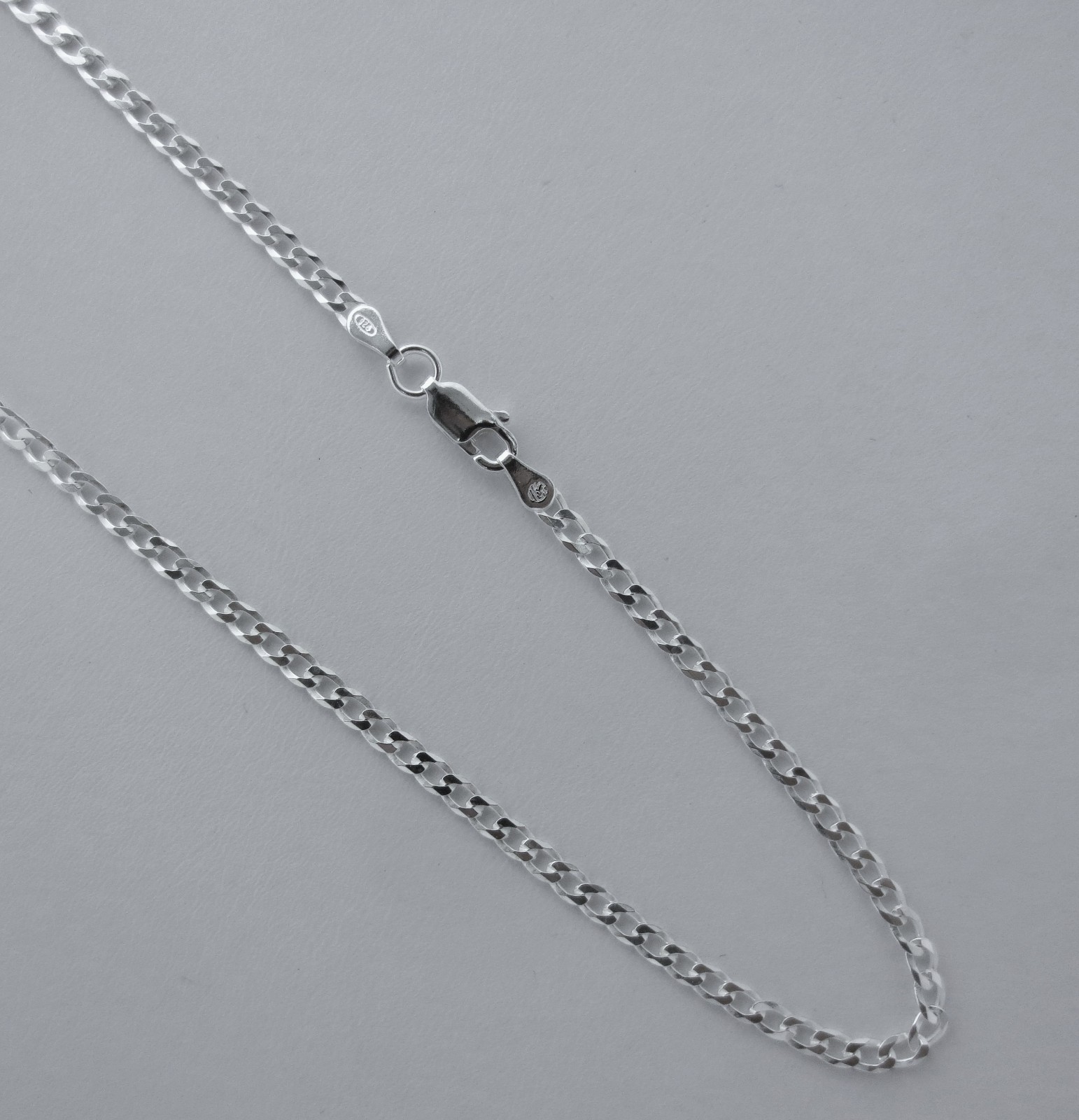 3mm Sterling Silver Light weighted .925 Italian Curb Chain. 16,18,20,22,24,30″