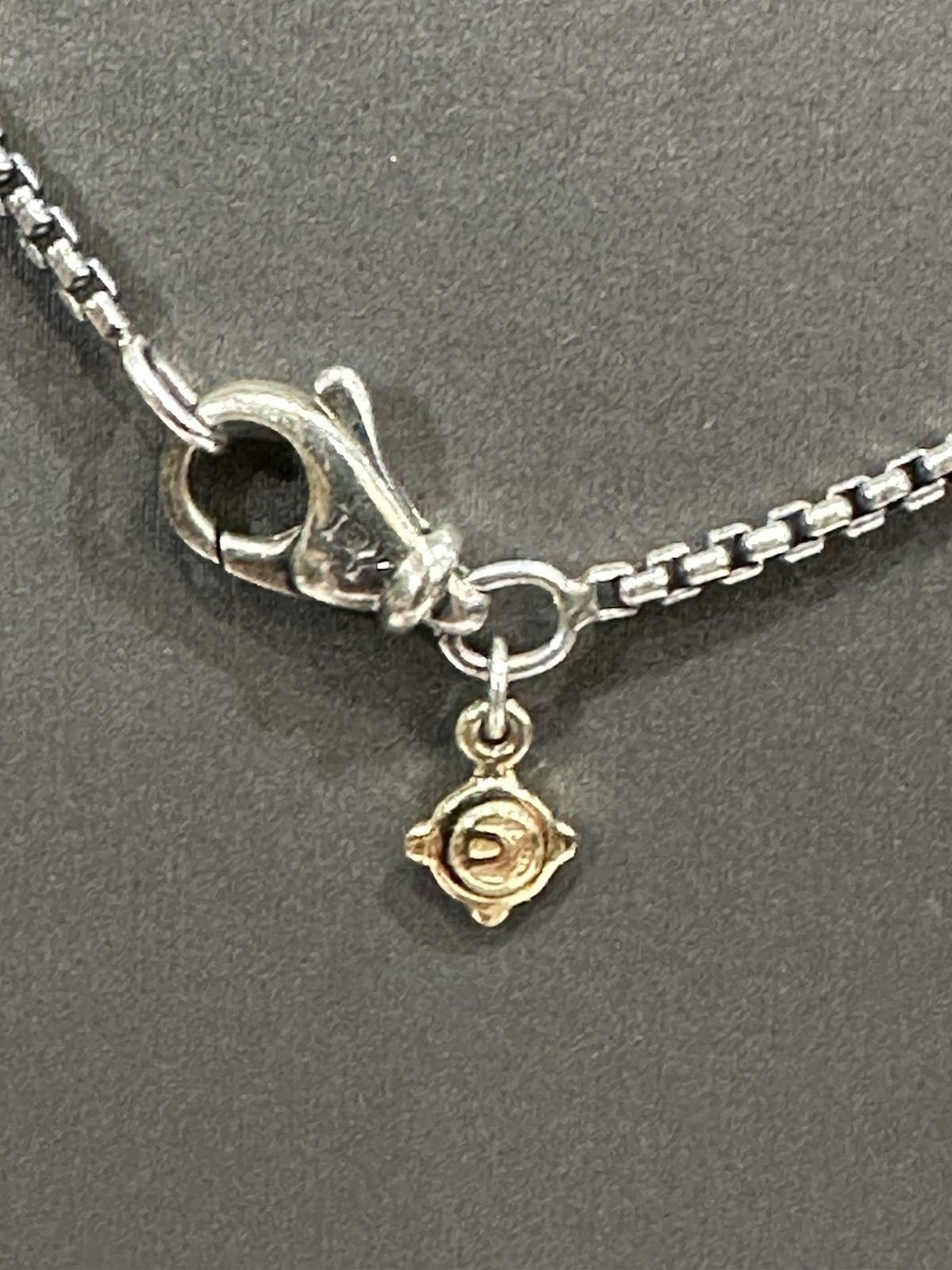 DAVID YURMAN MINI STREAMLINE AMULET 925/585 WITH BLACK PAVE DIAMONDS NECKLACE