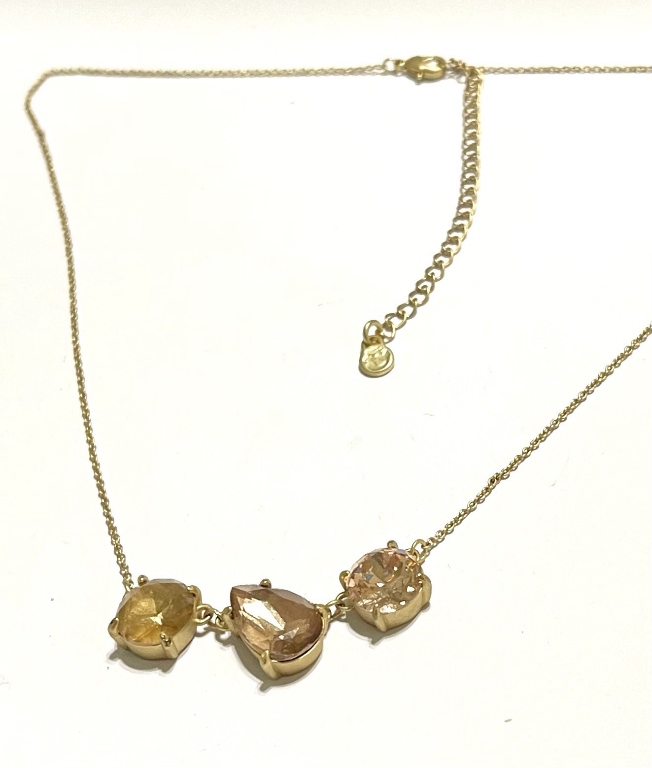 Three stunning honey golden rough crystal point Necklace