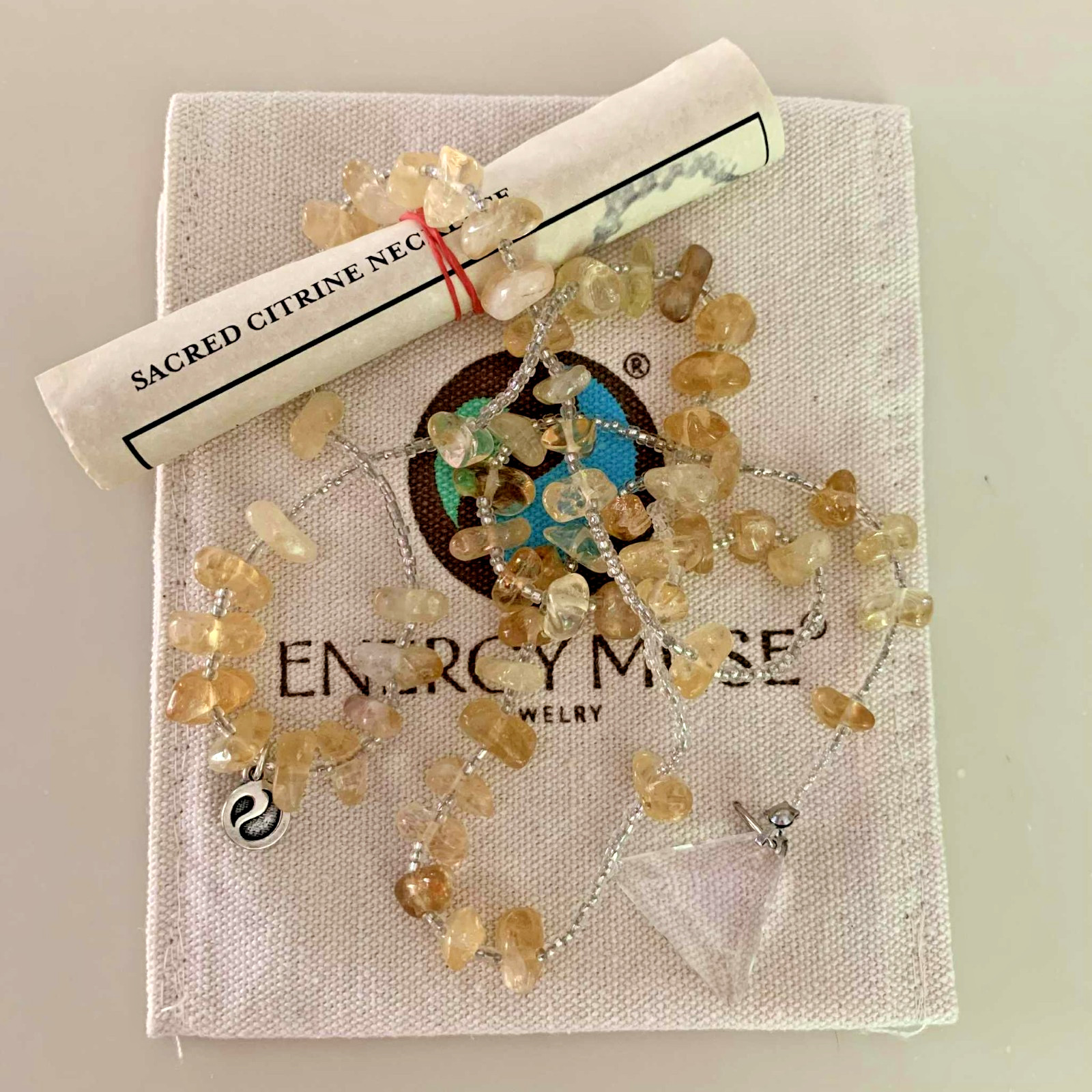 Energy Muse Exquisite “SACRED CITRINE” Necklace 26″ “Light-Happiness-Healing”