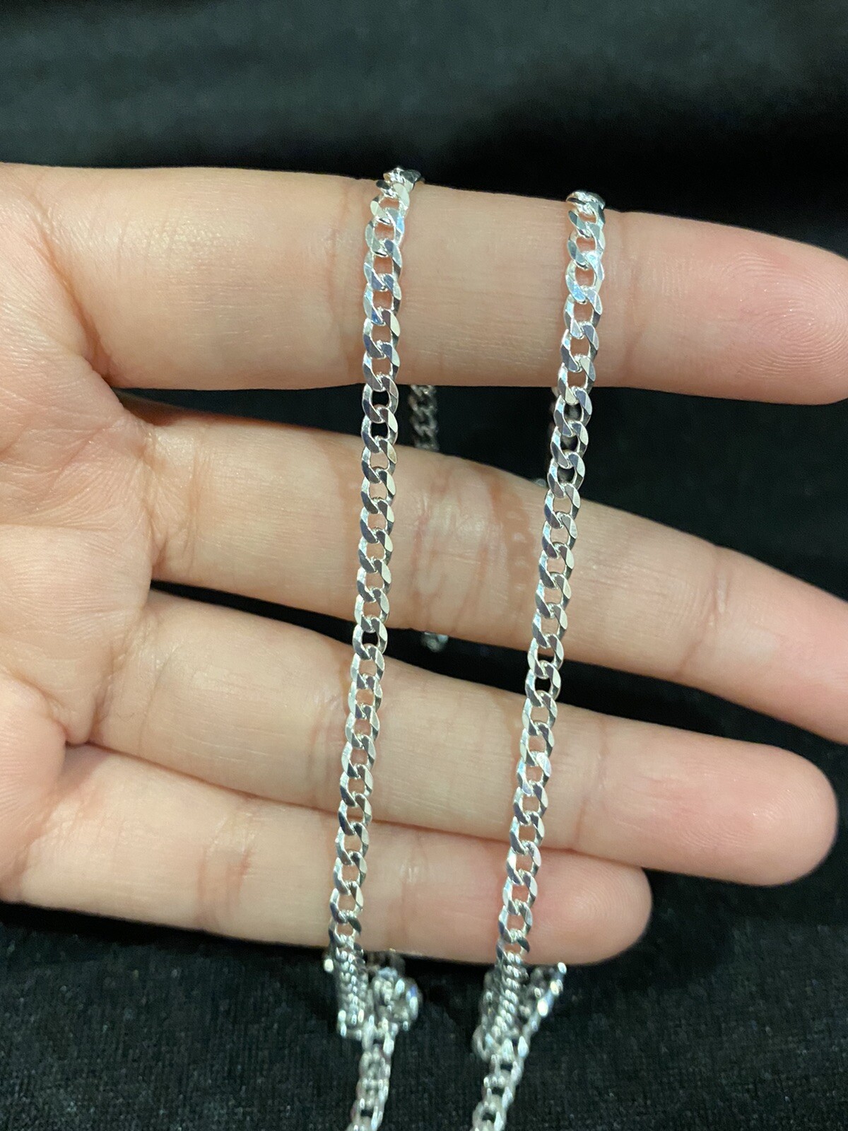 925 Sterling Silver Curb Cuban Link Chain Necklace 16 18 20 22 24 26 28 30