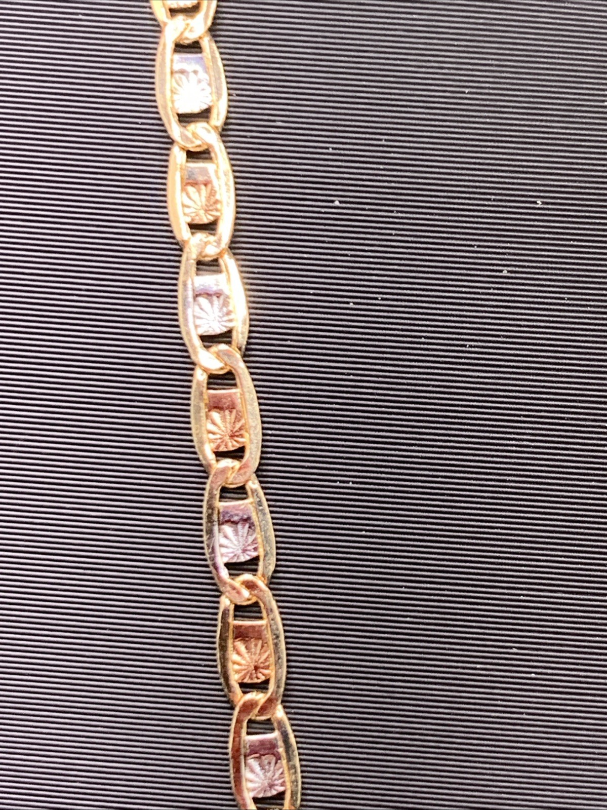 10k Tricolor Gold Diamond Cut Valentino Chain 20” 3mm
