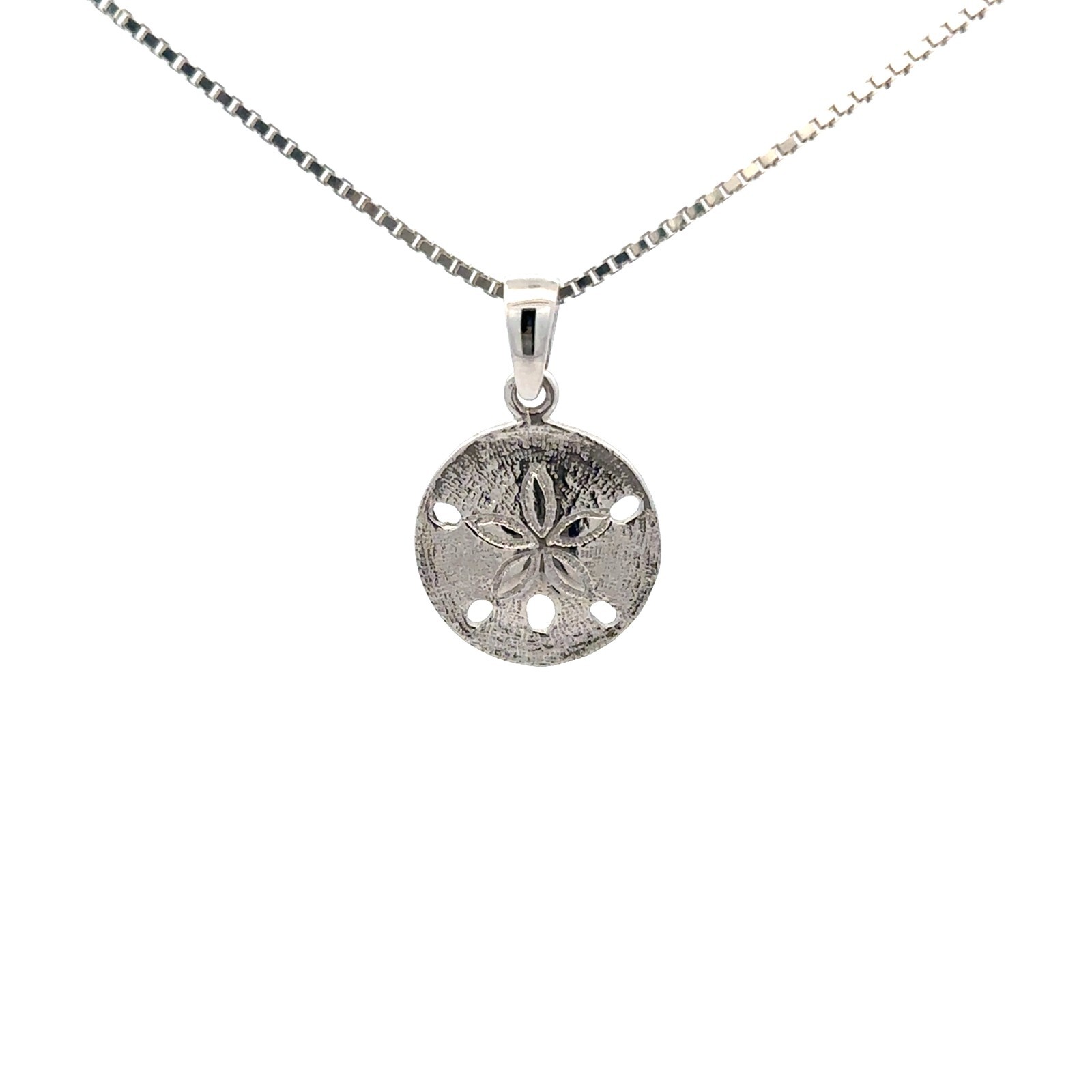 Sterling Silver Sand Dollar Pendant (1/2 x 3/4 Inch)
