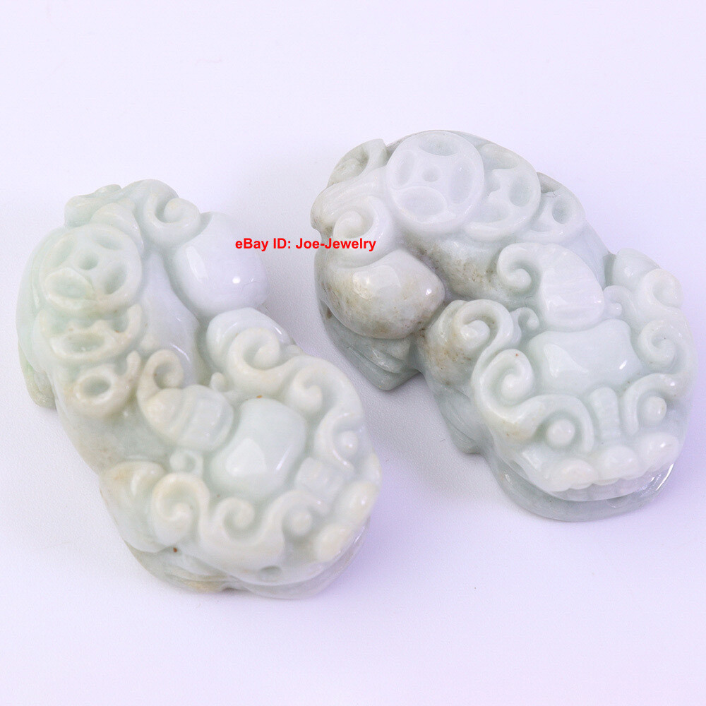 Natural Grade A Green Jadeite Pendant A Couple Of Pixiu (Male and Female) #06