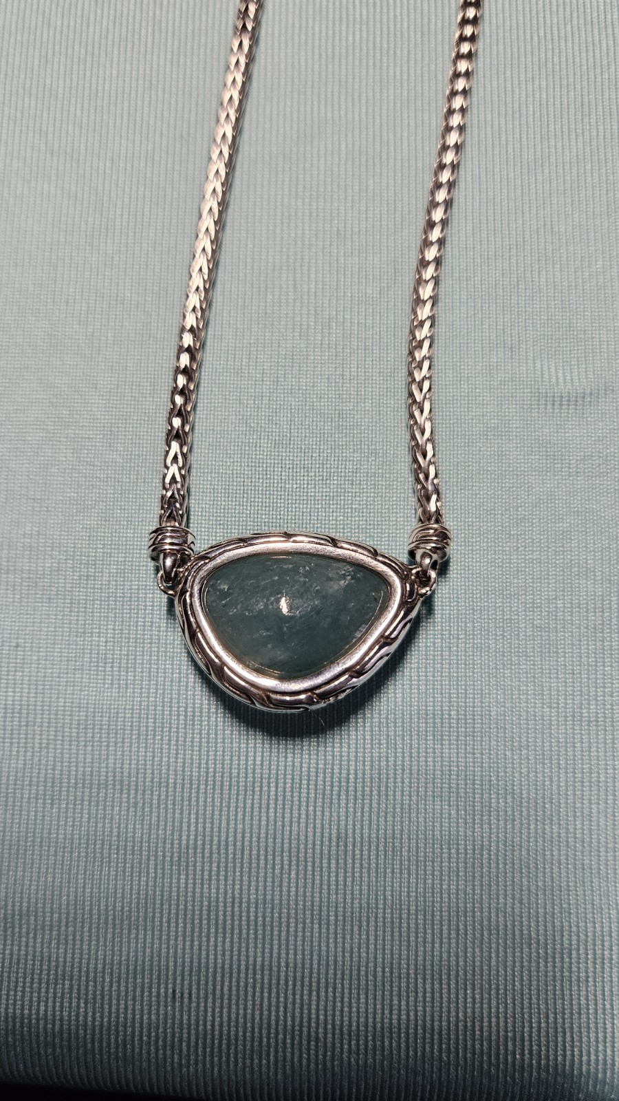 John Hardy Classic Chain 925 Sterling Silver Grandidierite Diamond Pendant