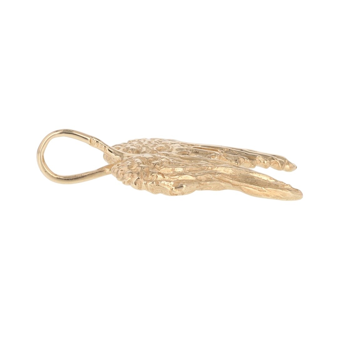 1″ Angel Wings Shaped Pendant without Chain 14k Yellow Gold 2.17 Grams