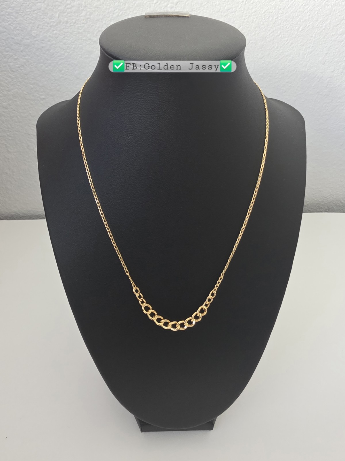 18K Real Gold Cuban Chain 17.5″long