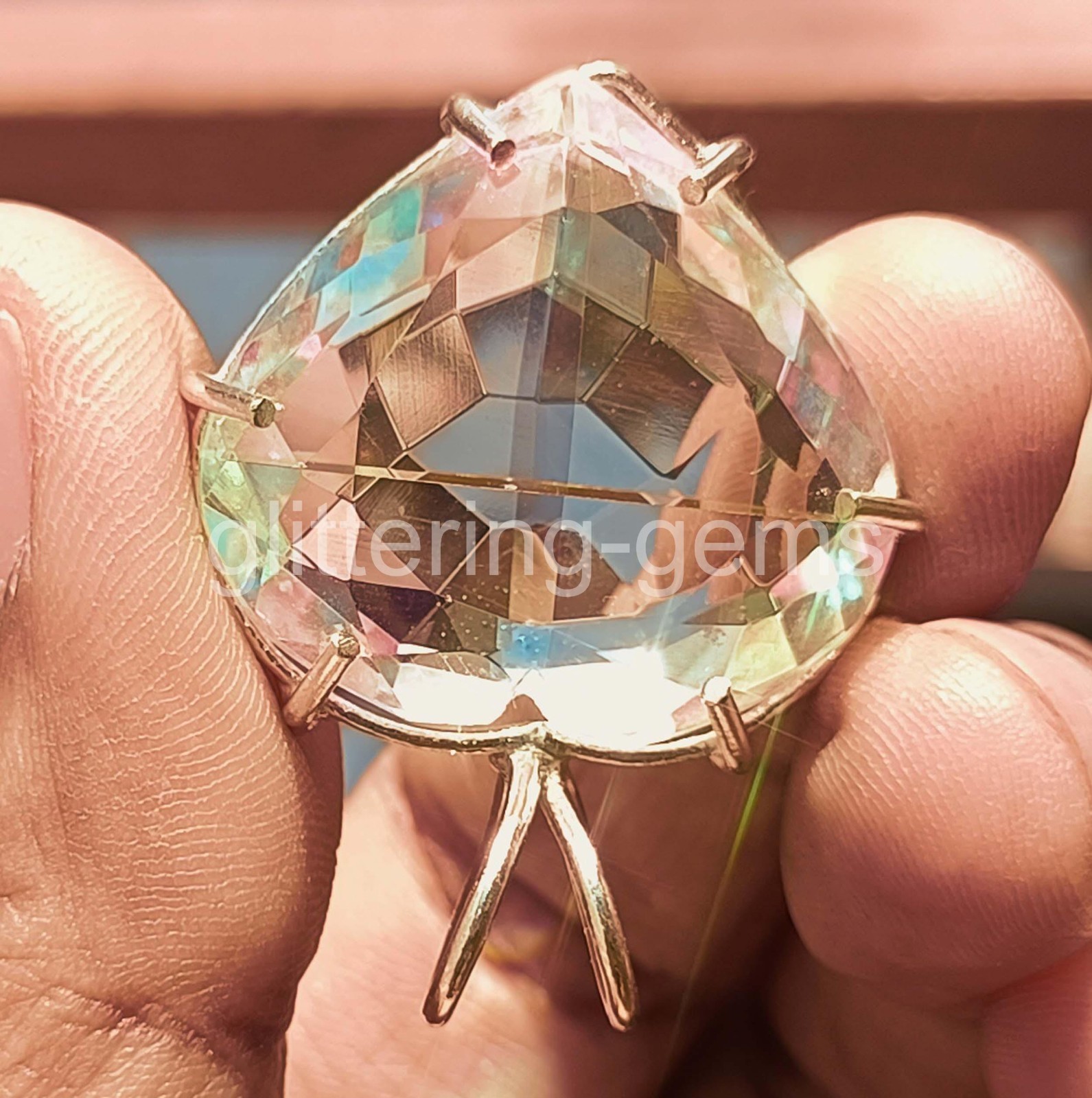 Mystic Topaz Heart Shape 65 Ct Natural Loose Gemstone 925 Solid Pendant IGL 6YHY