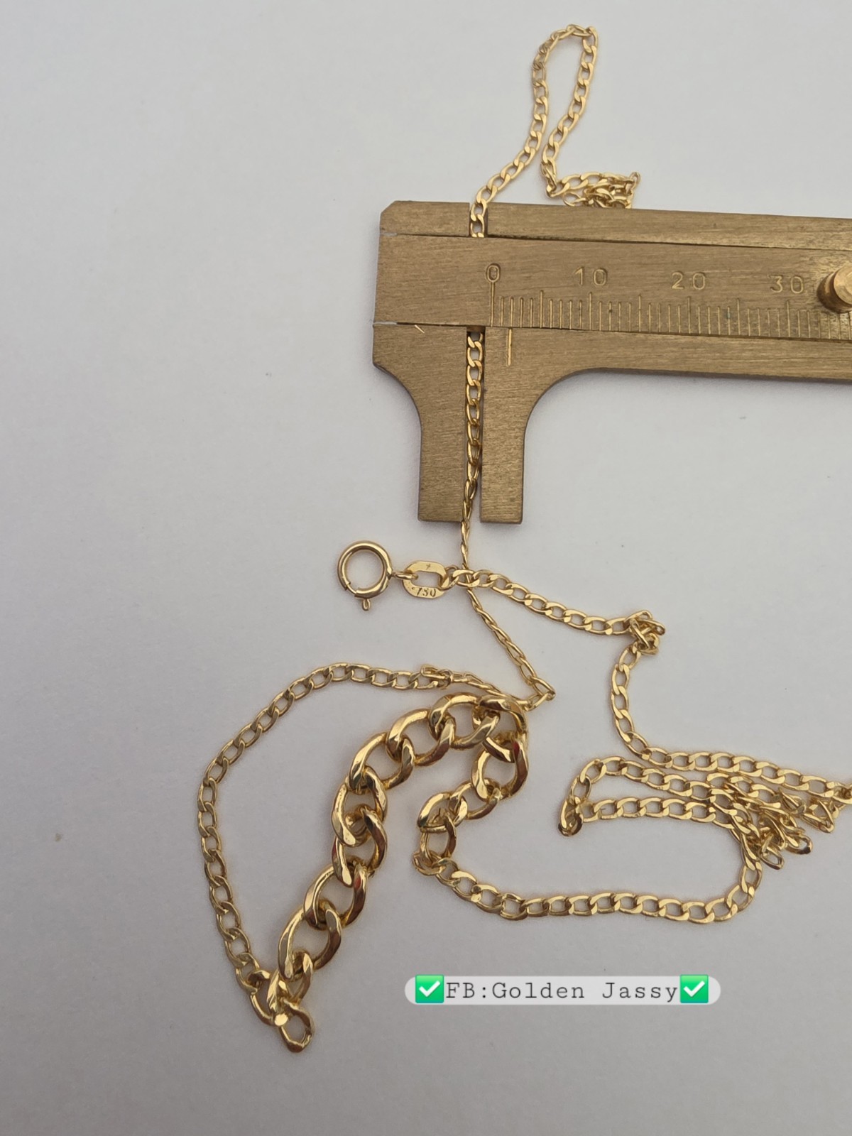 18K Real Gold Cuban Chain 17.5″long