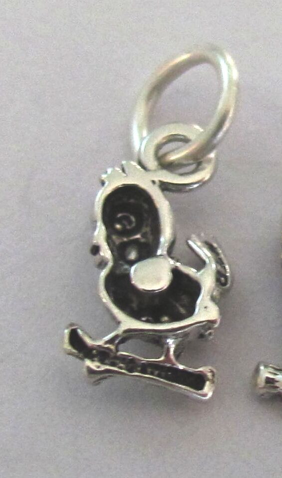 Very small Sterling Silver Bird mini tiny charm.