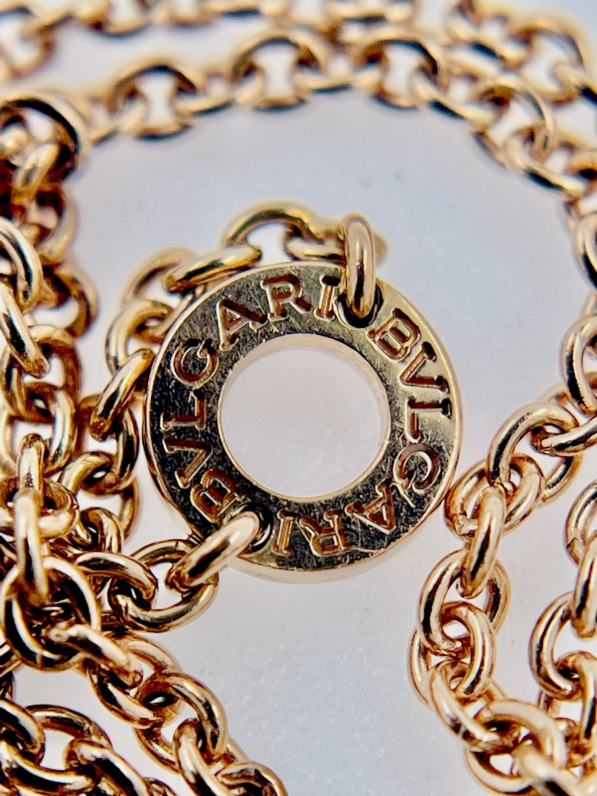 Bvlgari B.Zero1 Pave Diamond Necklace 18k Rose Gold Ceramic Pendant. 18″