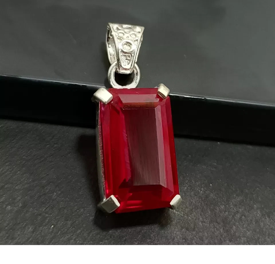 GIE Certified 42.68 Ct Natural RUBY 925 Solid Silver Pendant Loose Gemstone