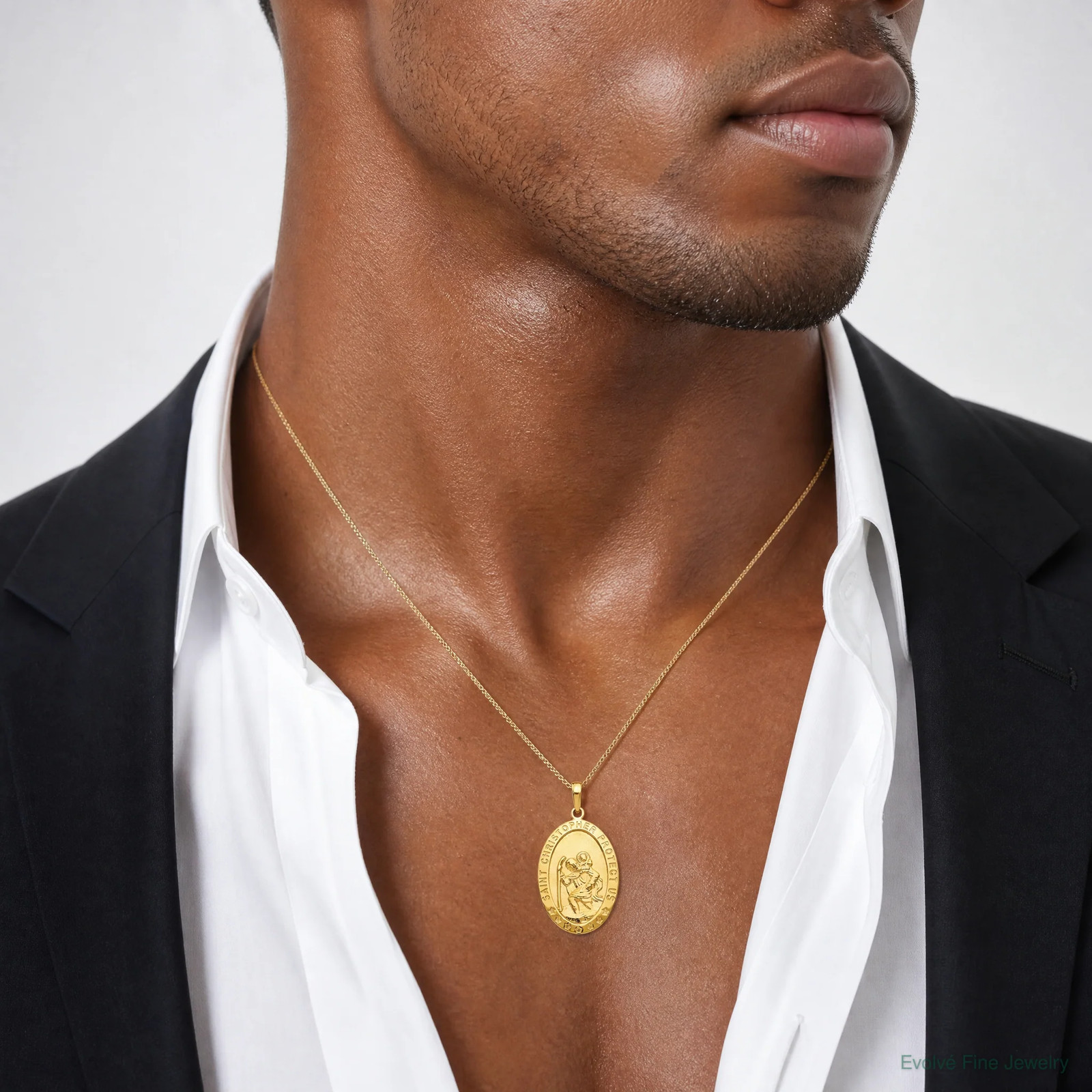 10K / 14K Yellow Gold Saint Christopher Medal Pendant