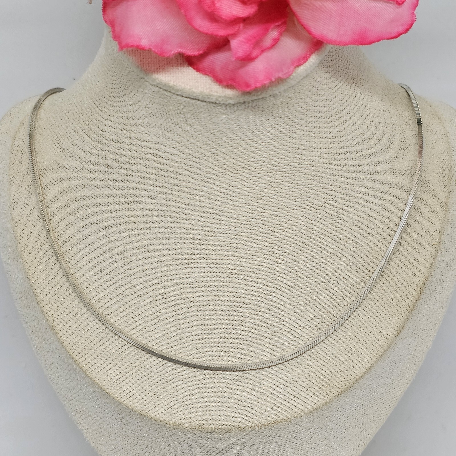 FAS 925 Sterling Silver Shiny Chain Necklace 18″ Long ITALY