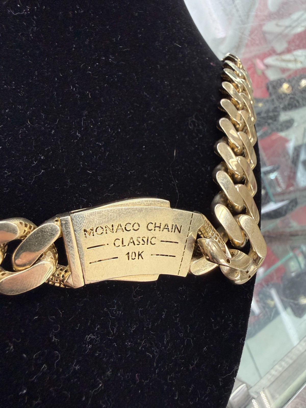 Monaco Chain 10k yellow gold 17mm 70.9 Grams 26.5 inches