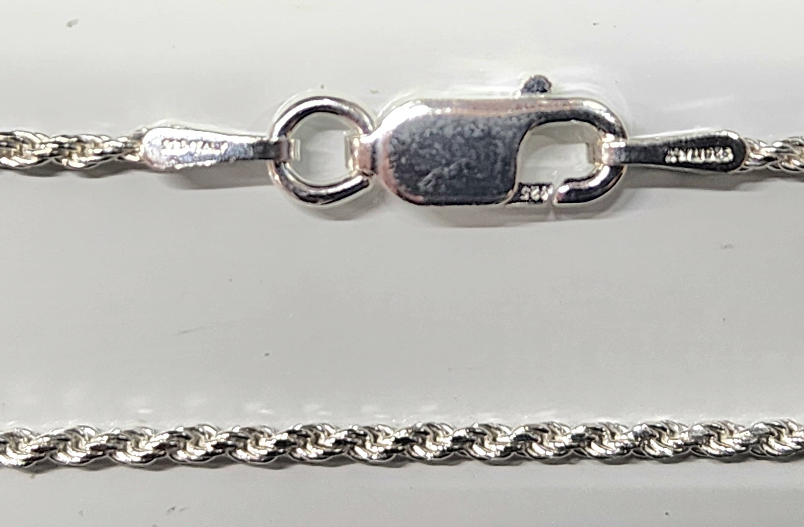 Diamond Cut Rope Chain Necklace 1.2 mm thick Real 925 Sterling Silver All sizes