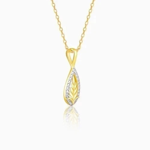 14K Yellow Gold Plated 1.00Ct Lab Grown Diamond Women’s Teardrop Beauty Pendant