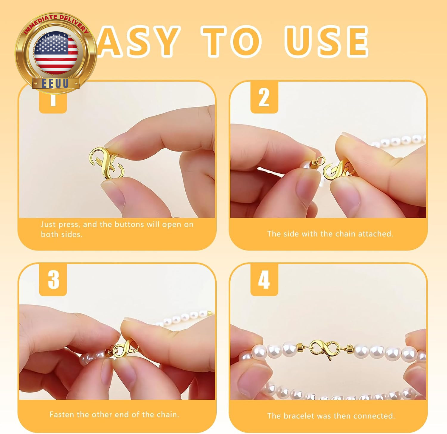 925 Sterling Silver Gold Necklace Extender,Lobster Claw Clasp for Necklaces,Brac