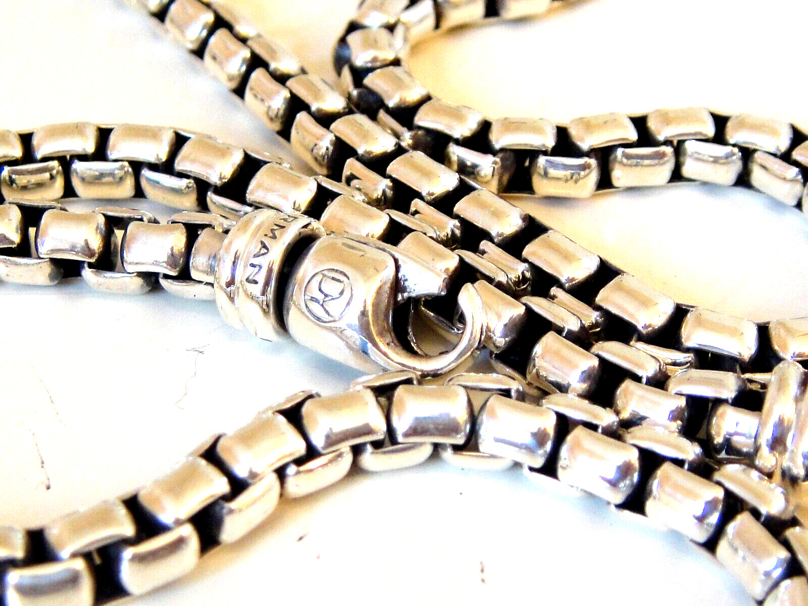 DAVID YURMAN SILVER BOX CHAIN LINK NECKLACE